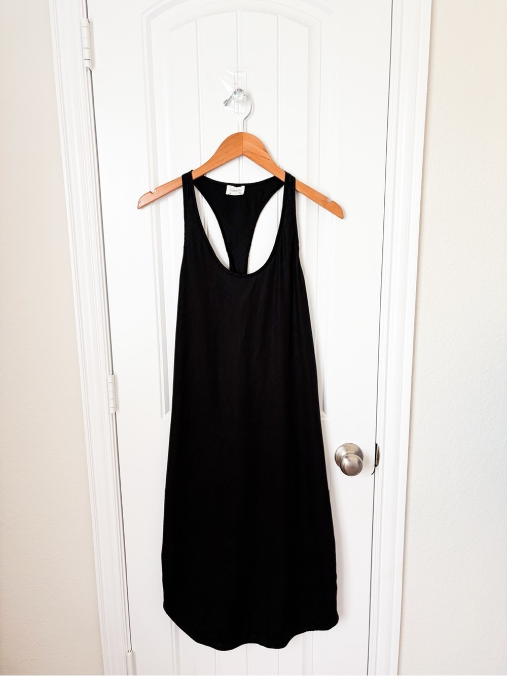 Aritzia Community Racerback Black Midi Dress Size Medium